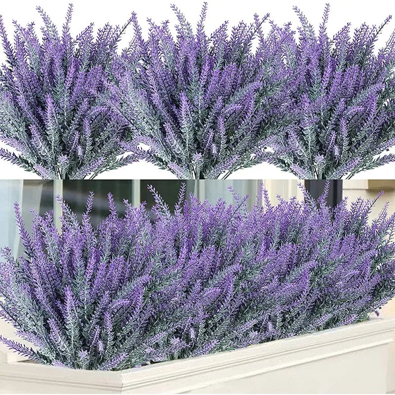 A Bunch of Provence Lavender Plastic Artificial Flowers False Plants Wedding Home Outdoor Garden Decoration Table Decoration