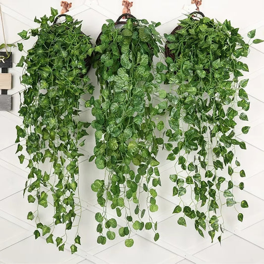 1PC Artificial Hanging Green Plant – Fake Creeper Rattan for Indoor Wall Decor & Home Aesthetic