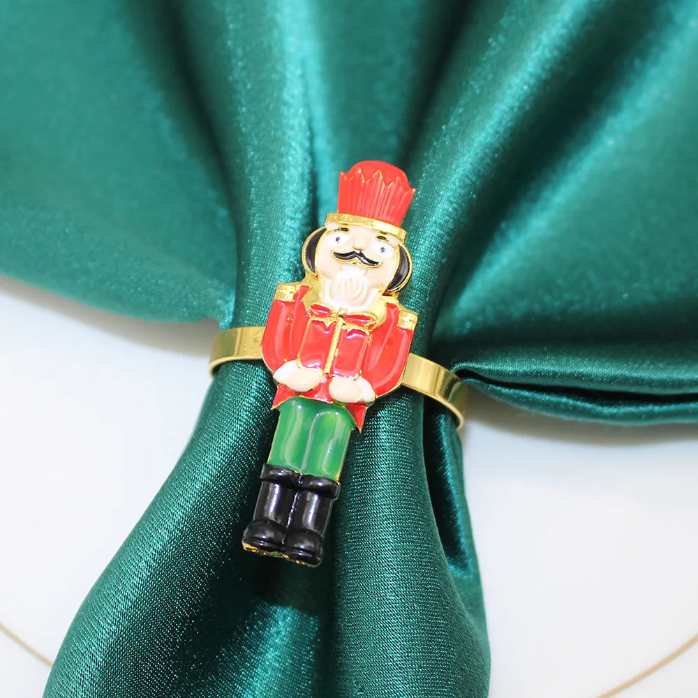 🎄 6PCS Cute Nutcracker Napkin Rings 🎅 | Charming Table Decor for Christmas & Winter Holidays 🍽️