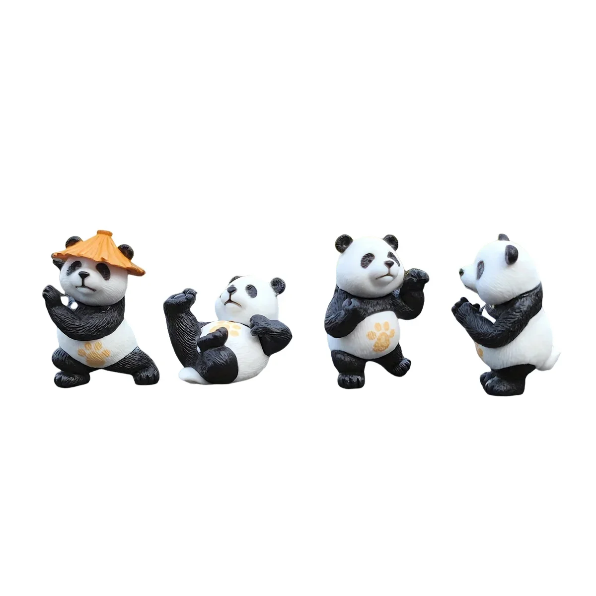 4pcs Panda Design Car Ornaments – Cute Interior Decor for Cars, Desks, and More