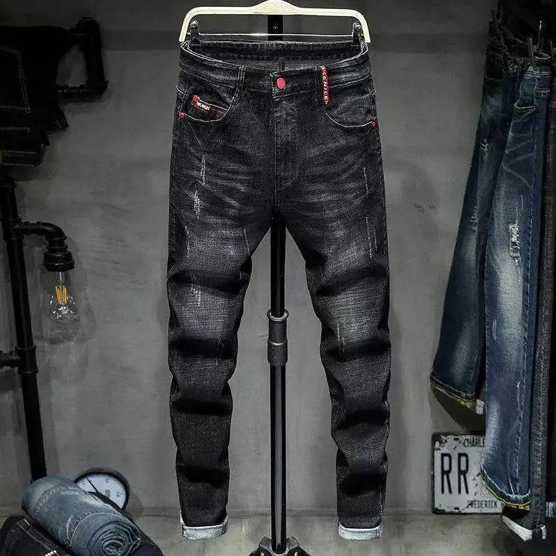 Elevate Your Wardrobe with High-End Korean Luxury 3D Embroidery Denim Jeans for Men 🔥