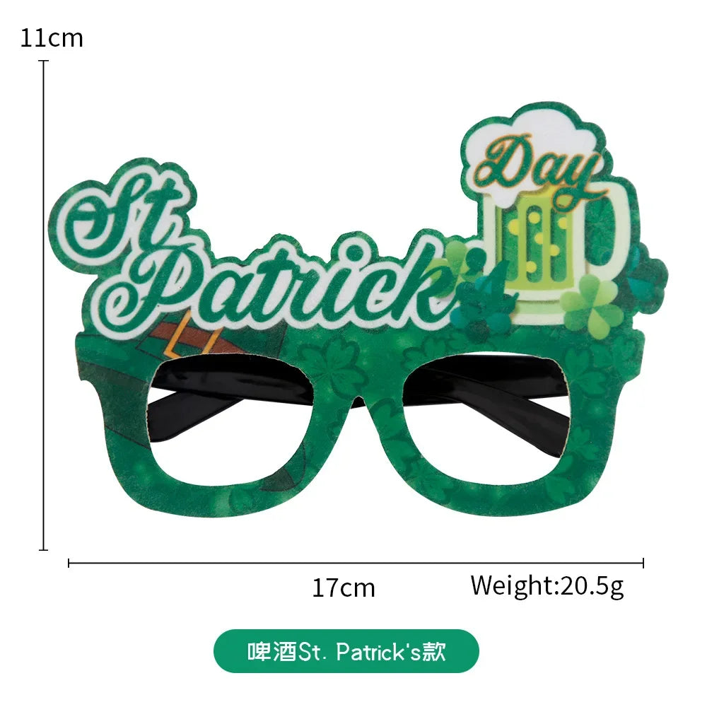 St. Patrick's Day Irish Clover Glasses Festival Supplies Photography Props Party Dress Up Funny Glasses