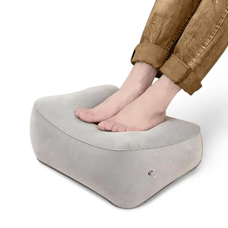 Adjustable Inflatable Footrest for Comfortable Travel – Airplane, Car, Bus