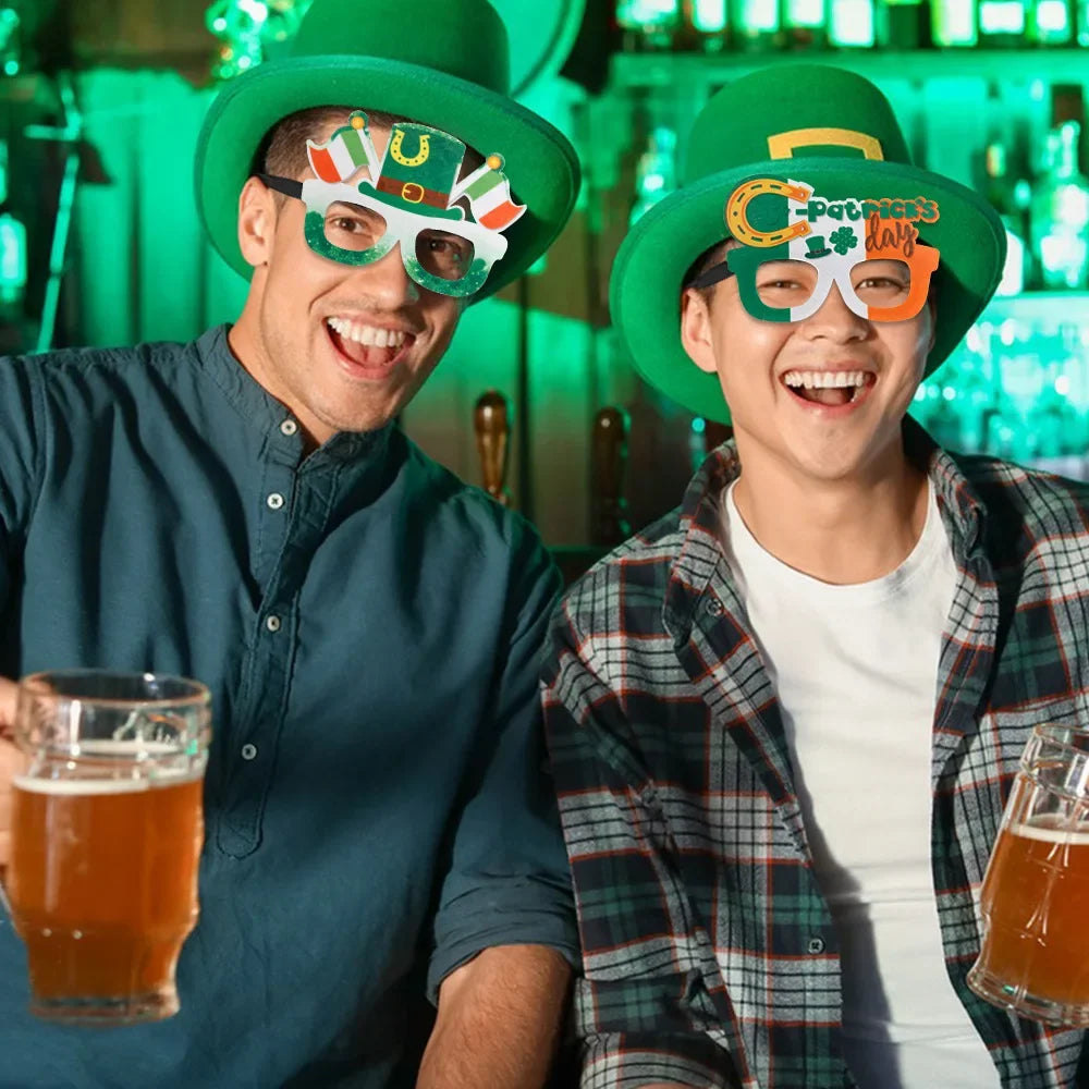 St. Patrick's Day Irish Clover Glasses Festival Supplies Photography Props Party Dress Up Funny Glasses