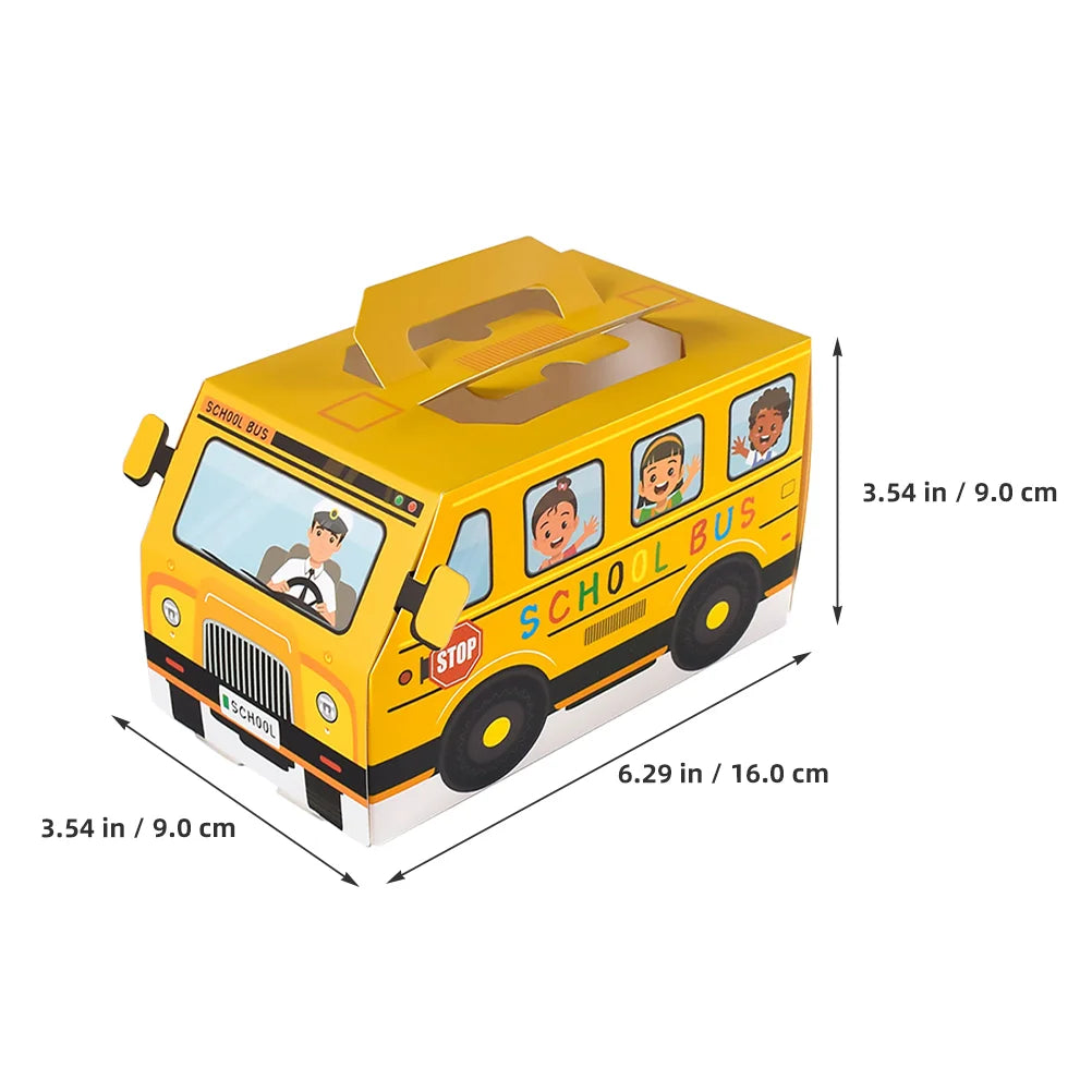 🚌✨ 12pcs Back-to-School Bus-Shaped Candy Boxes – Perfect Party Favors & Treat Boxes! 🎉🍬