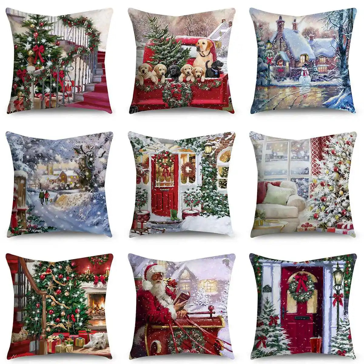 45cm Christmas Cushion Cover | Merry Christmas Home Decorations | Festive Noel Ornaments for 2024 & 2025