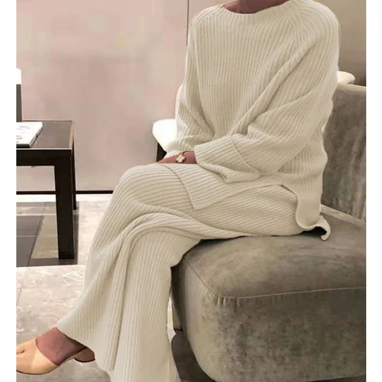 🌟 Women's Knit Lounge Set – Cozy Sweater & Pants for Fall/Winter 🌟