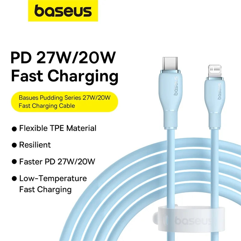 Baseus USB C Cable For iPhone 14 13 12 11 Pro Max XS 20W Fast Charging Cable Type C Data Wire For iPad MacBook TPE