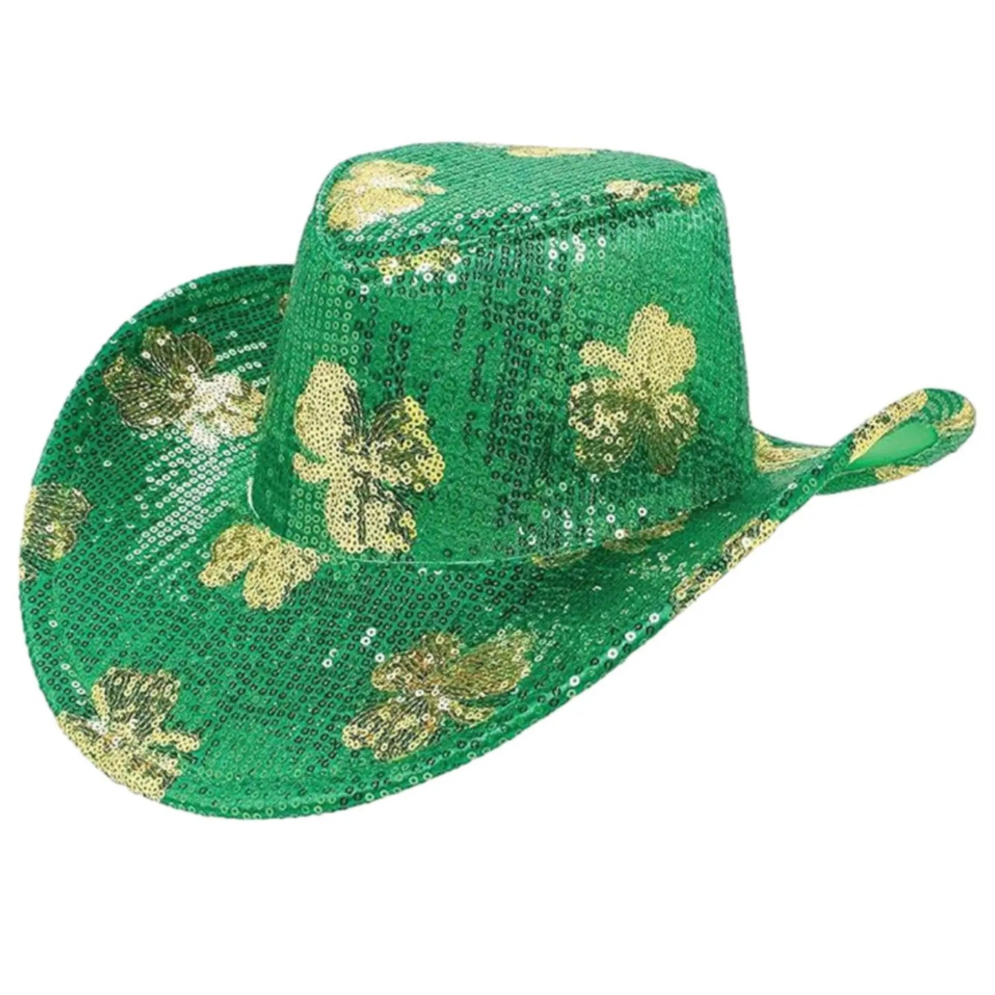 ST Patricks Day Hats Sequin Cowboy Hat Stylish Decor Western Cowgirl Hat Costume