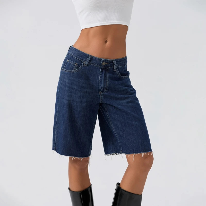 2000s Retro Wide Leg Baggy Jeans Women High Waisted Loose Fit Pants Y2K Aesthetic Vintage Grunge Denim Shorts Streetwear