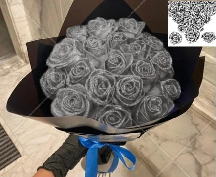 30/50PCS Glitter Artificial Roses | Valentine's Day & Wedding DIY Flowers | Romantic Gift for Wife, Girlfriend, Mother