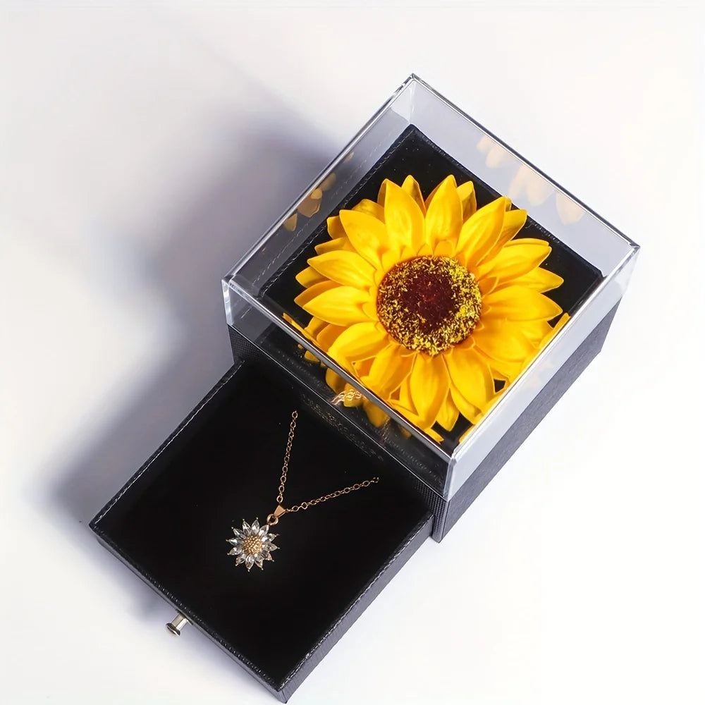 🌻 Elegant Sunflower Necklace Gift Set – A Symbol of Love & Loyalty 🌻