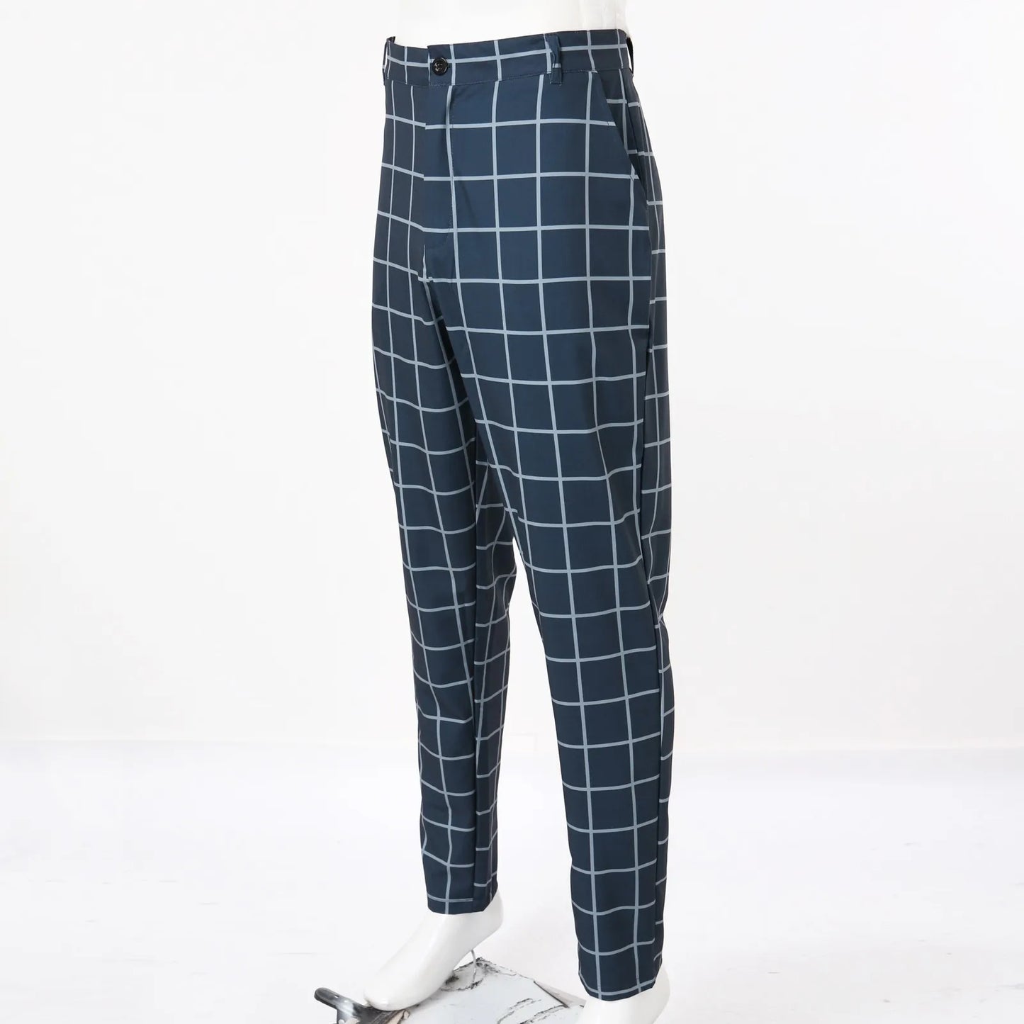 👖 Men's Korean Slim Plaid Casual Trousers | High-Quality Formal Suit Pants | Stylish Streetwear for Teenagers & Adults