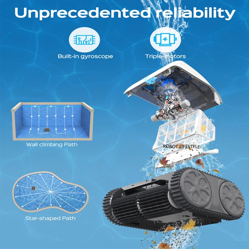 Pool Cleaner Cordless Robot Swimming Pool Electric Vacuum Cleaner