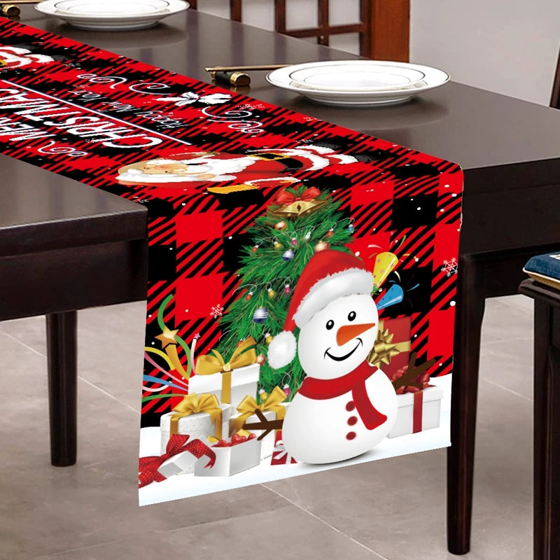 Christmas Table Runner | Merry Christmas Tablecloth for Home Decor | Xmas Ornament for Holiday Parties 2024