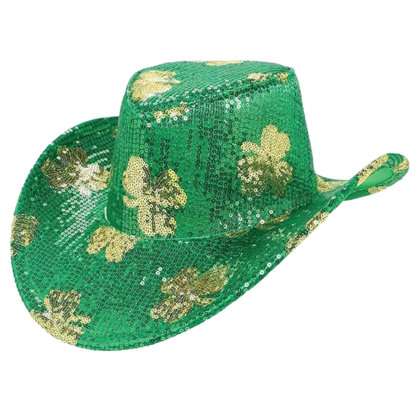 ST Patricks Day Hats Sequin Cowboy Hat Stylish Decor Western Cowgirl Hat Costume