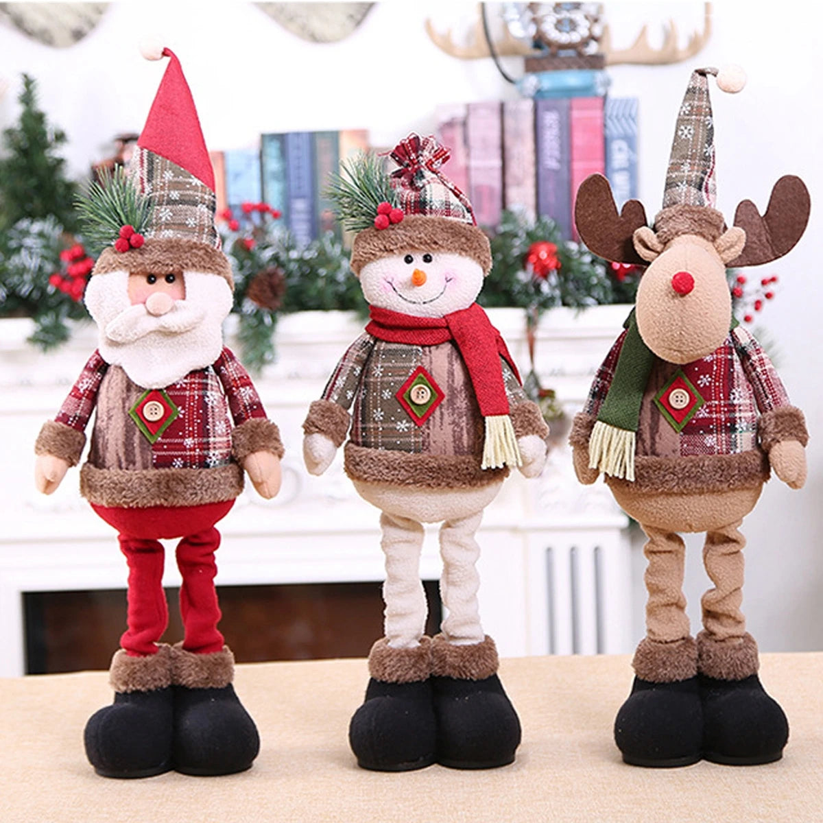 Santa Claus Doll Christmas Decorations | 2024 Home Decor | Festive Elk Doll & Ornaments for Xmas and New Year 2025