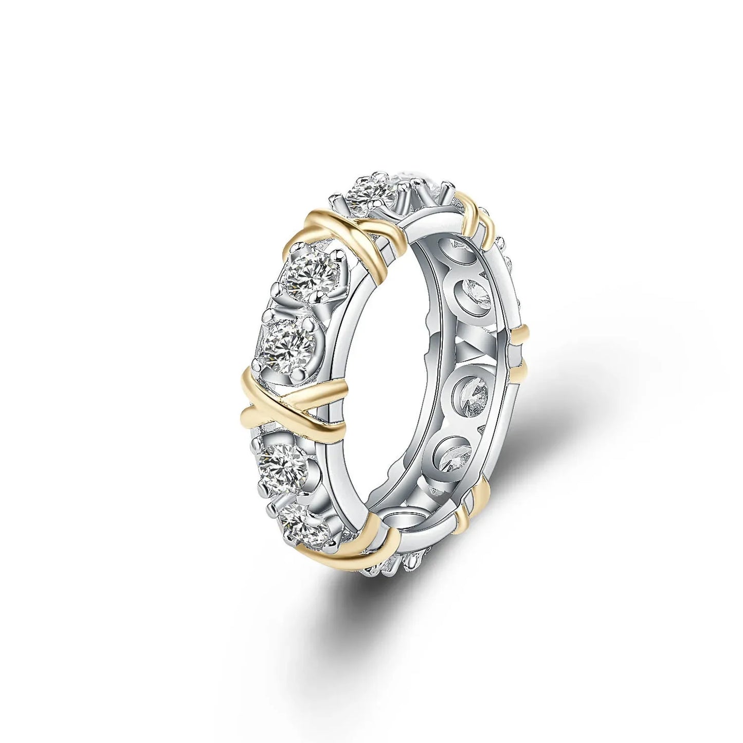 ✨ Elegant 925 Sterling Silver Gold-Plated Zircon Ring – Timeless Glamour for Women ✨