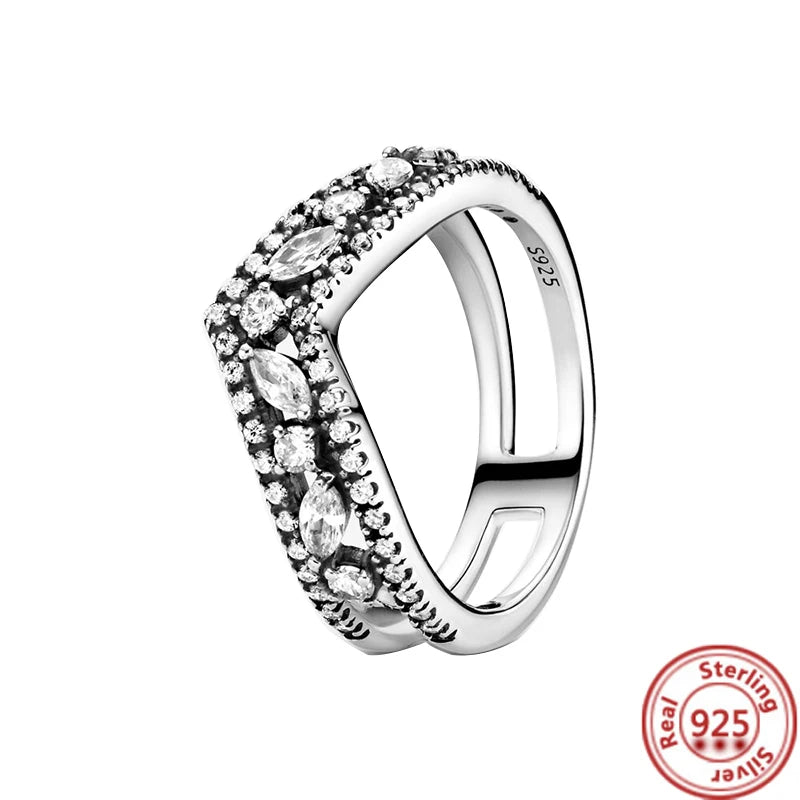 Elegant 925 Sterling Silver Crown Heart Wing Ring – A Timeless Anniversary Gift