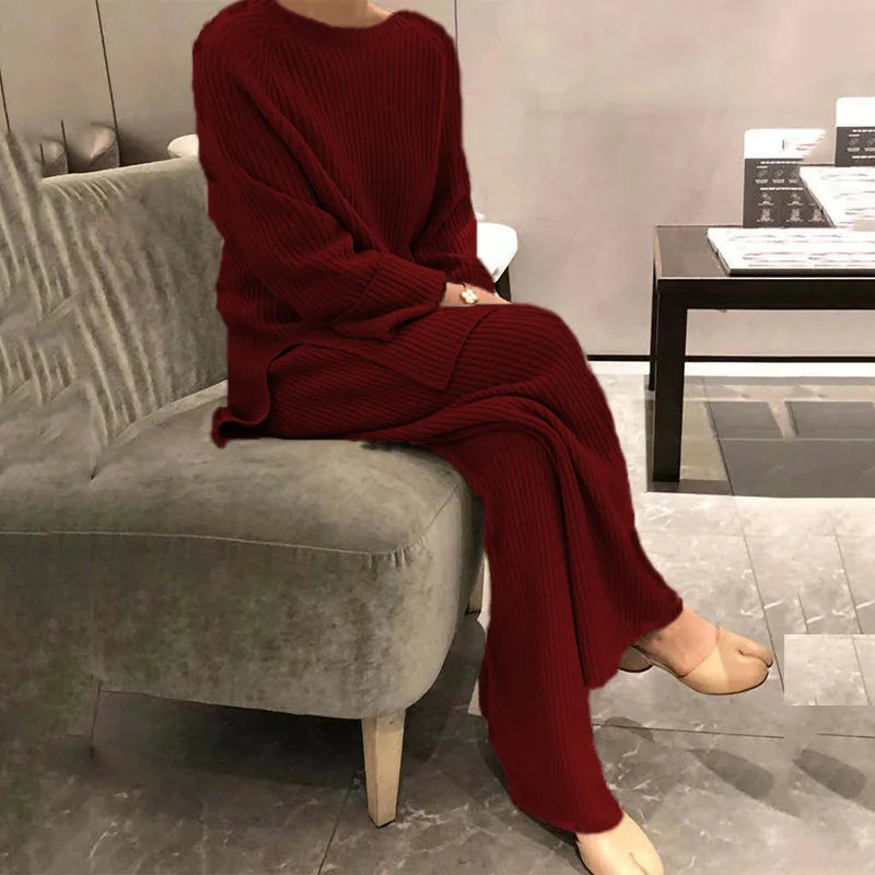 🌟 Women's Knit Lounge Set – Cozy Sweater & Pants for Fall/Winter 🌟