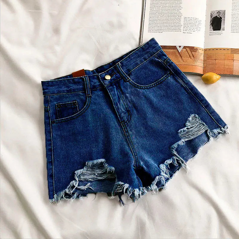 Casual High Waist Denim Shorts for Women