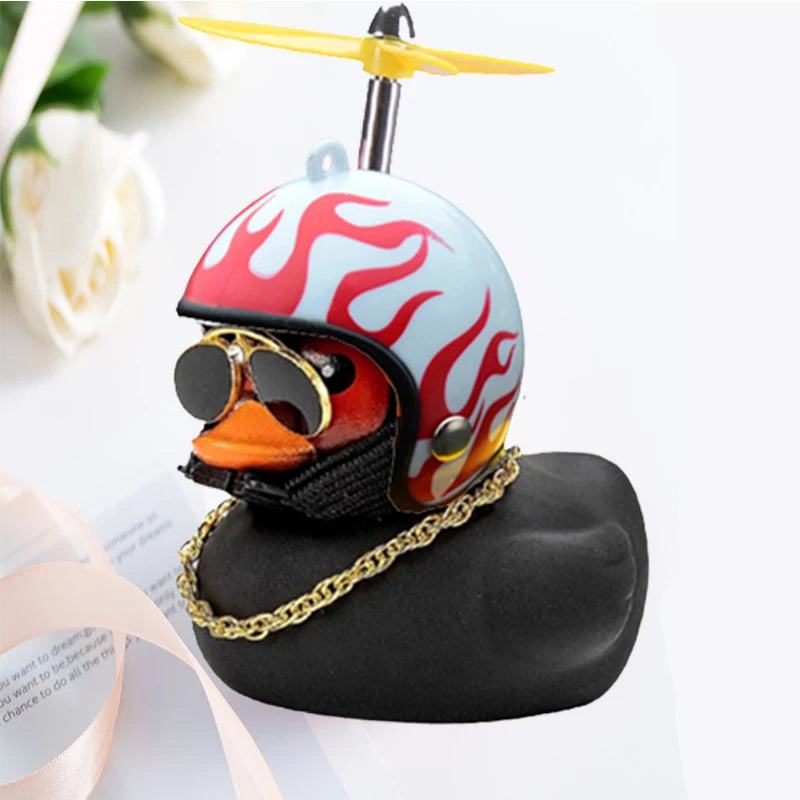 Car Duck with Helmet | Fun Wind-Breaking Cycling & Riding Accessory