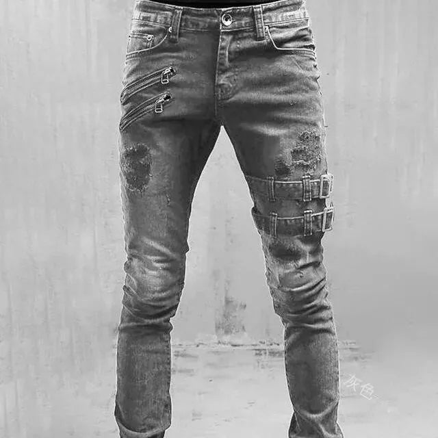 🏍️ Moto Biker Vibes! Slim Fit Denim Jeans for the Win 🚀