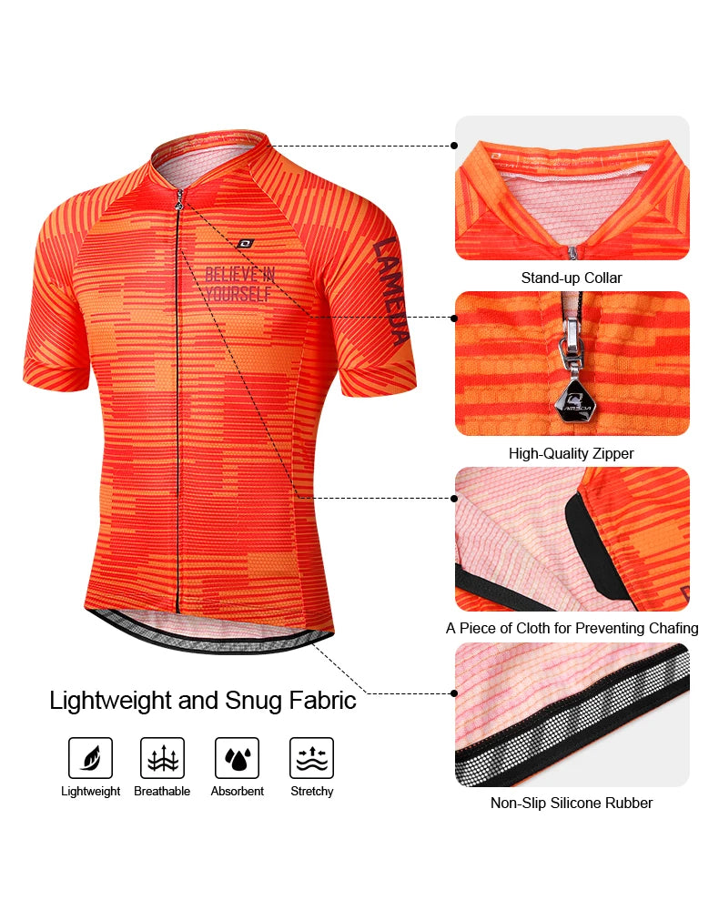 Men's Summer Cycling Jersey 🚴‍♂️ | Breathable, Quick-Dry MTB & Road Bike Shirt | Short Sleeve Sportswear