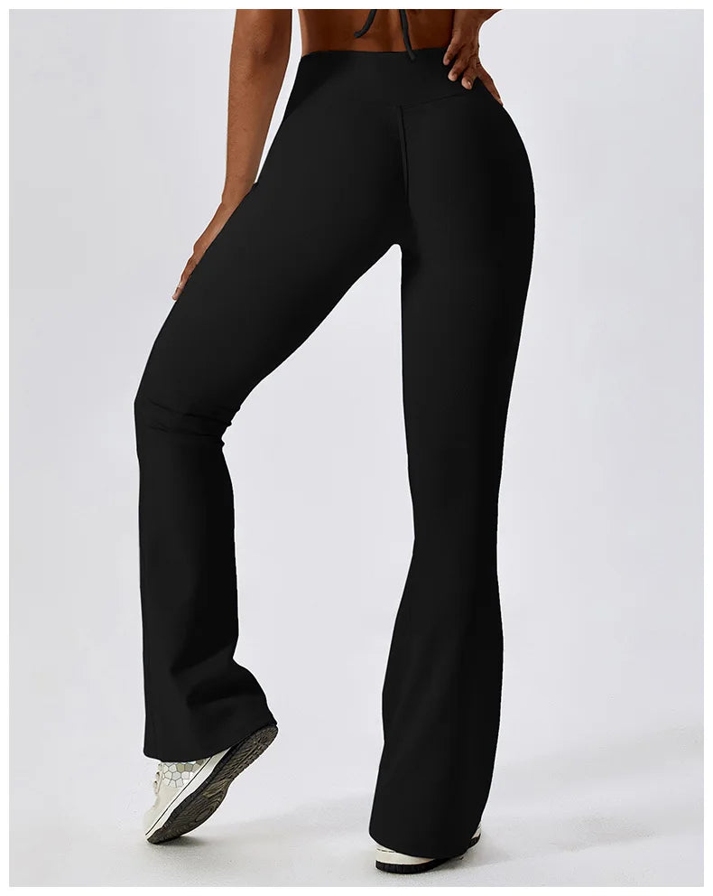 High-Waist Flare Leggings Yoga Pants for Women – Fitness & Dance Trousers