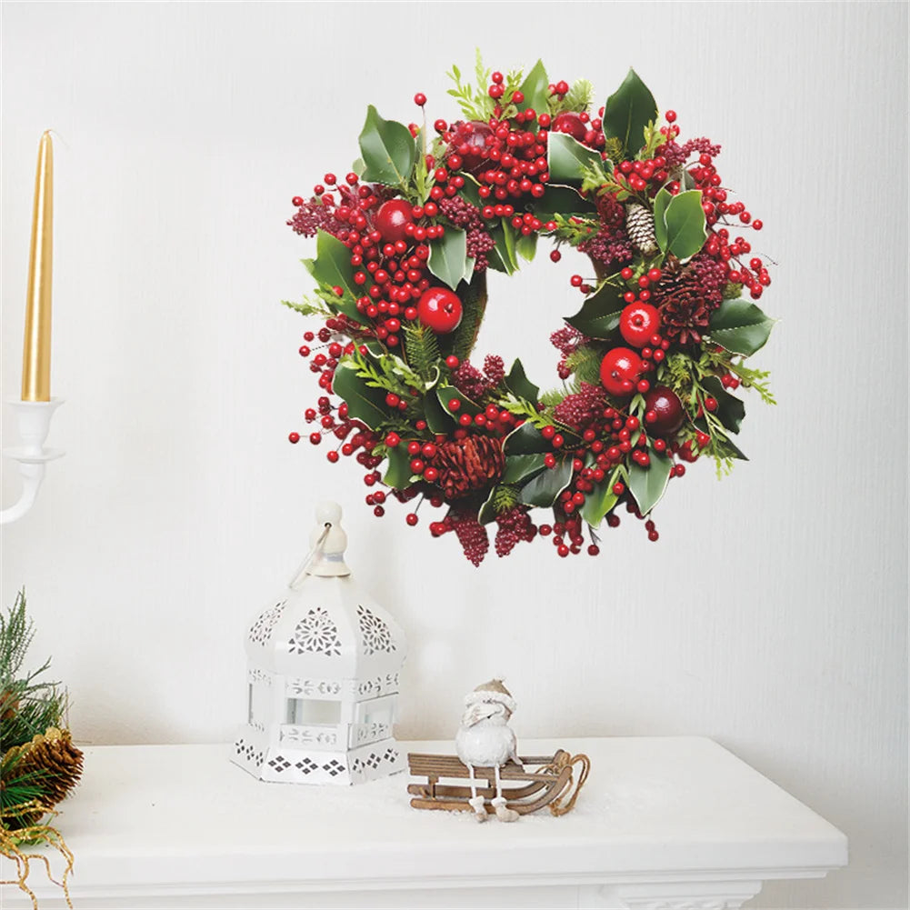 🎄 Self-Adhesive Christmas Wreath Wall Stickers 🌟 | Festive PVC Decals for Home Decor 🎅