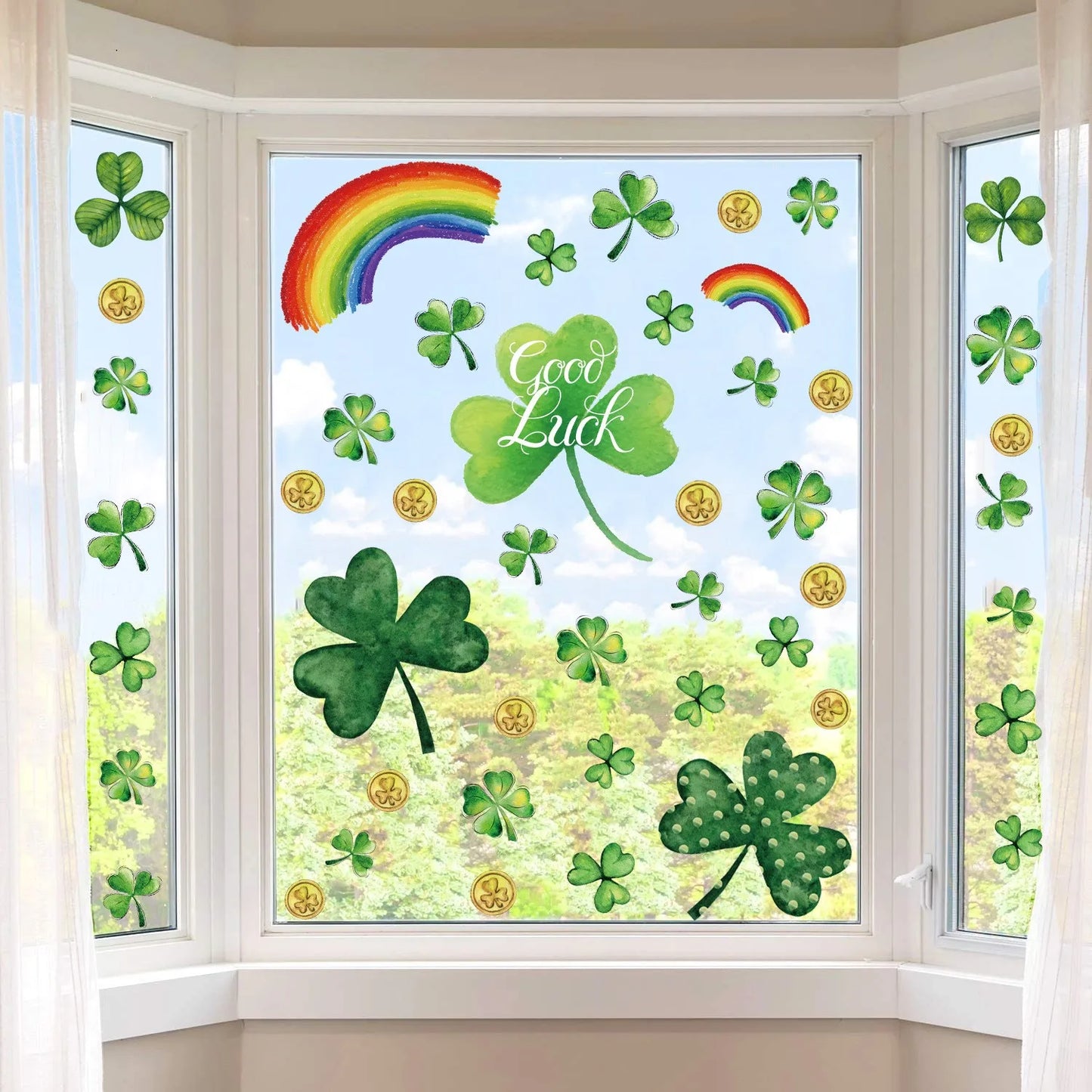 St Patricks Day Window Clings  Stickers For St Patricks Day Decorations 120 PCS Reusable Static Window Decor woon assecoires