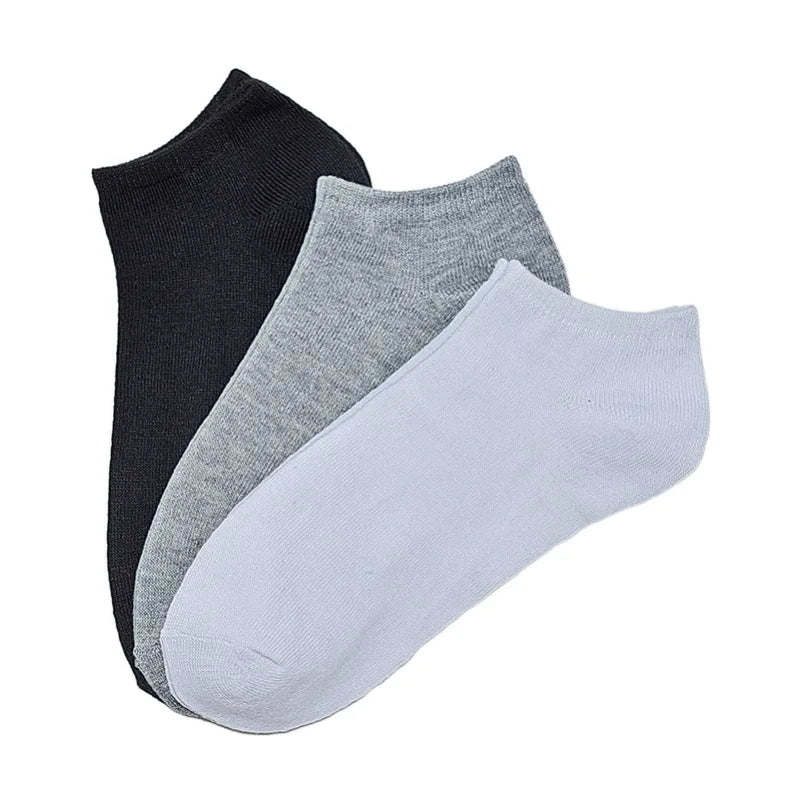 5 Pairs Low Cut Ankle Socks - Solid Color