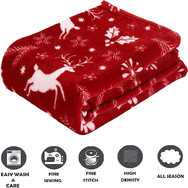 Luxury Velvet Fleece Blanket | Super Soft Christmas Prints | Cozy Holiday Decor for Home & Gift