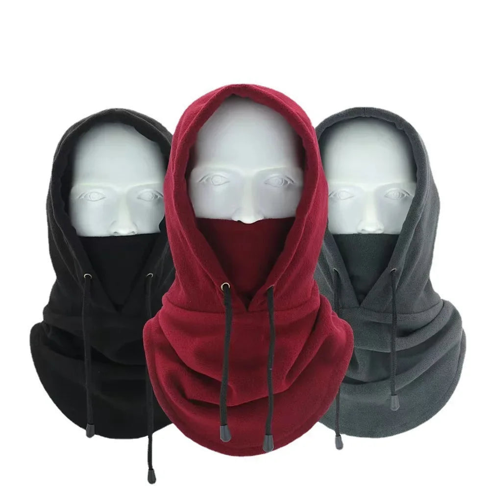 Outdoor Winter Thermal Fleece Balaclava Scarf Ski Face Mask Neck Warmer Snood Hood Hat Windproof Cold Warm Riding Cap Sports