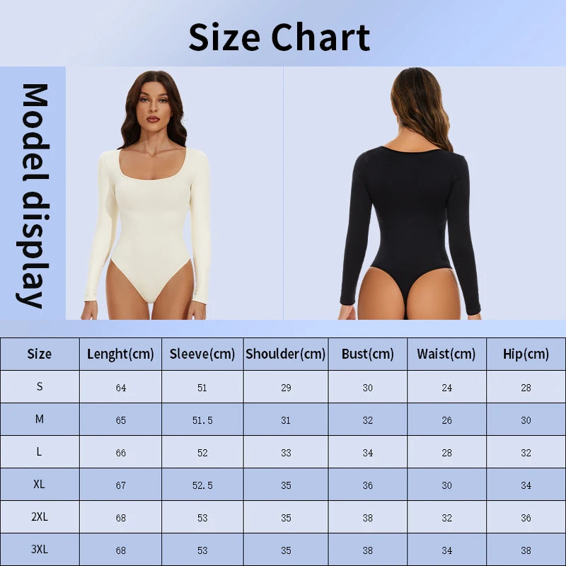 Open Crotch Bodysuit for Women – Long Sleeve Seamless Waist Trainer, Body Shaper, Flat Belly Shapewear, Cotton Lining