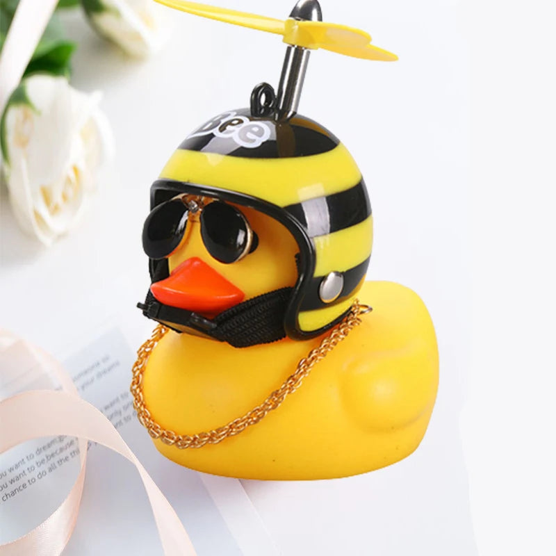 Car Duck with Helmet | Fun Wind-Breaking Cycling & Riding Accessory