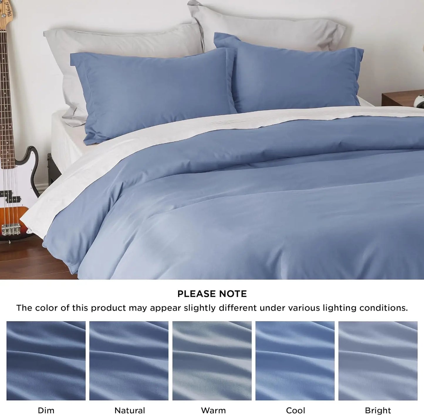 Bedsure Duvet Cover - Soft Double Brushed Duvet Cover with Zipper Closure, No Comforter, Available in Twin, Full, Queen, King, Cal King