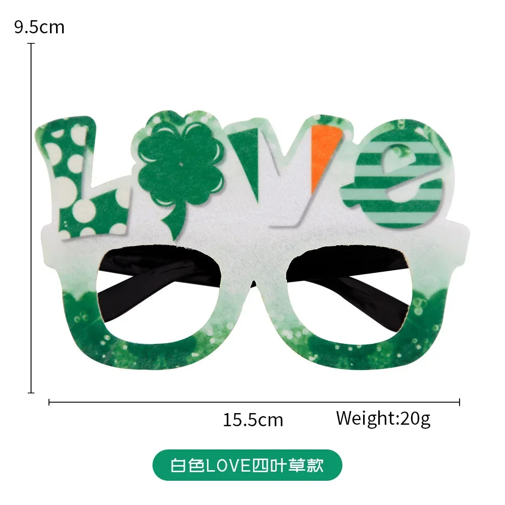 St. Patrick's Day Irish Clover Glasses Festival Supplies Photography Props Party Dress Up Funny Glasses