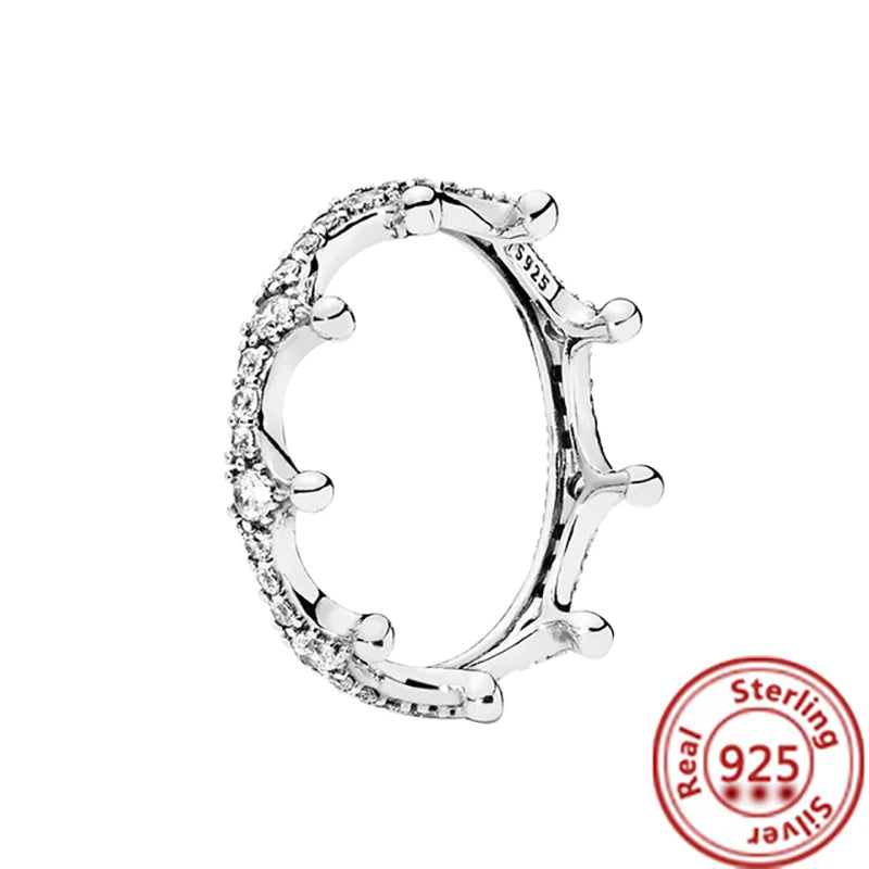 Elegant 925 Sterling Silver Crown Heart Wing Ring – A Timeless Anniversary Gift