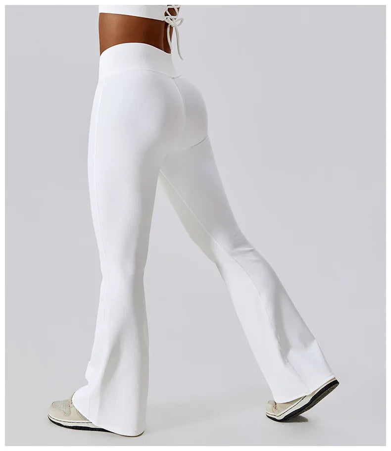 High-Waist Flare Leggings Yoga Pants for Women – Fitness & Dance Trousers