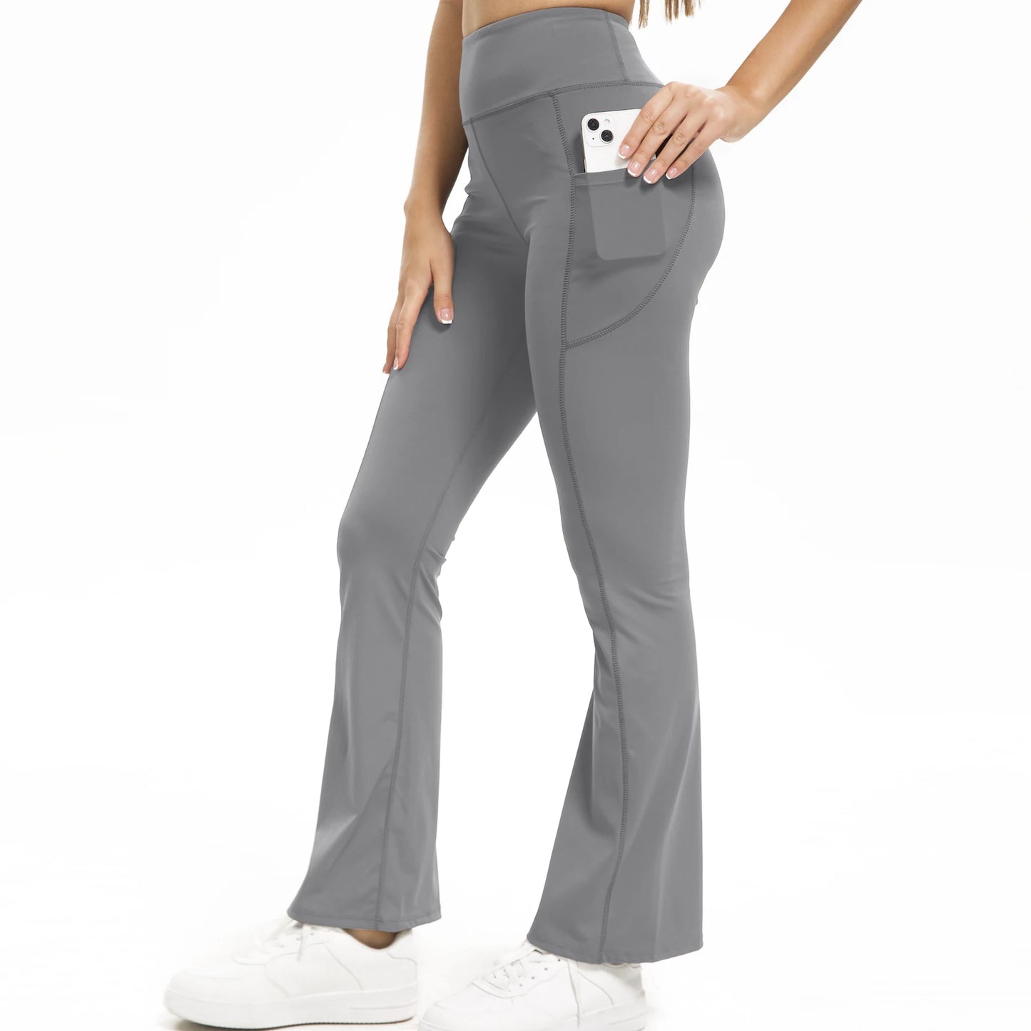 High Waist Flare Leggings with Pockets – Perfect for Yoga, Fitness, and Casual Wear