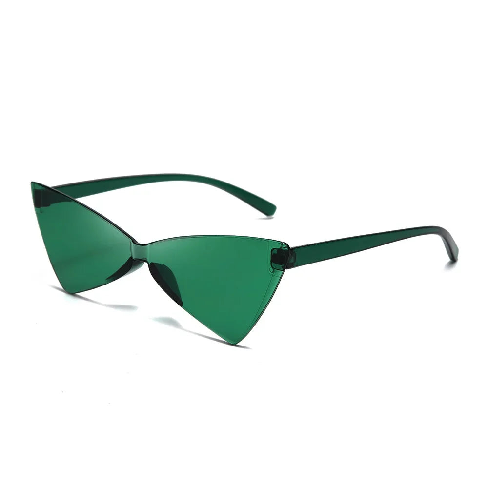 Fashion Irish Shamrock Sunglasses Green Four Leaf Clover Leprechaun Costume Glasses St. Patrick's Day Rimless Decor Sun Glasses