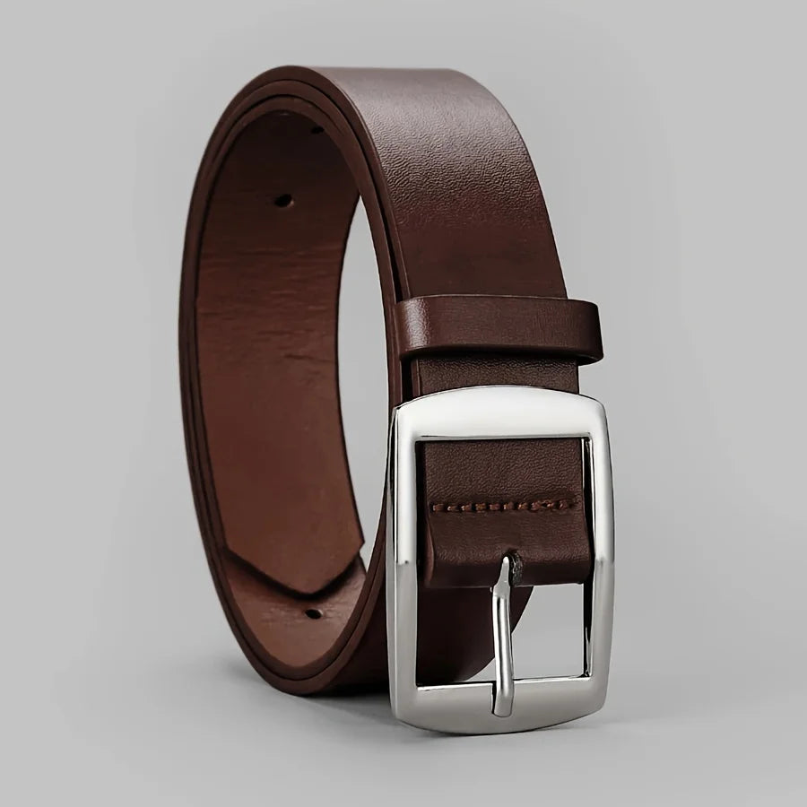 🔥 New Luxury PU Leather Belt for Men – Stylish Metal Pin Buckle Designer Belt for Jeans! 👖✨