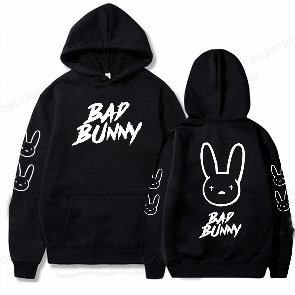 Debí tirar MAX fotos | Rabbit Print Unisex Hoodie – Streetwear Hip Hop Hooded Sweatshirt