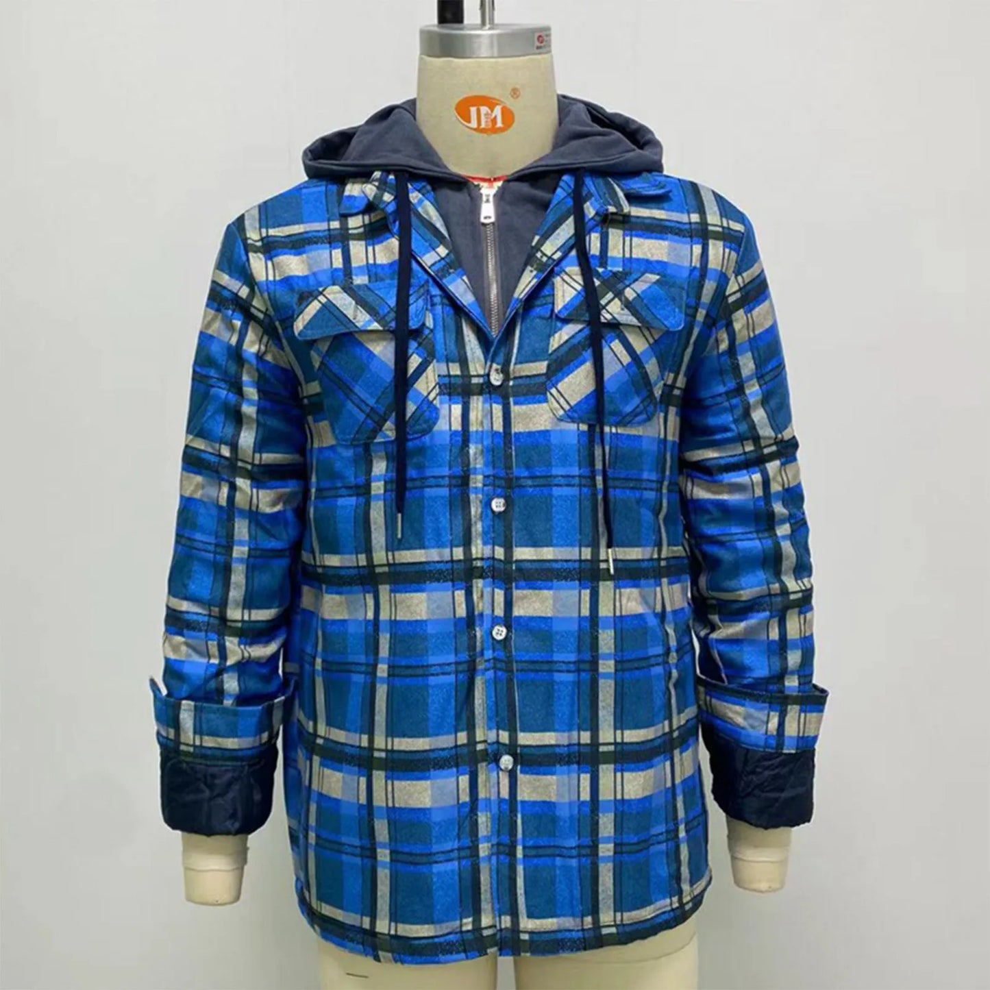 Men's Quilted Plaid Shirt Jacket with Hood 🧥 | Warm Autumn & Winter Casual Outerwear