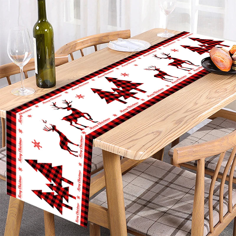 Christmas Table Runner | Merry Christmas Tablecloth for Home Decor | Xmas Ornament for Holiday Parties 2024