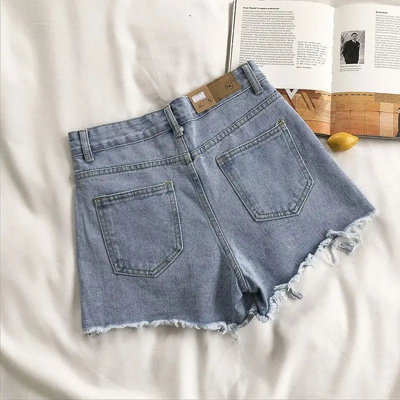 Casual High Waist Denim Shorts for Women