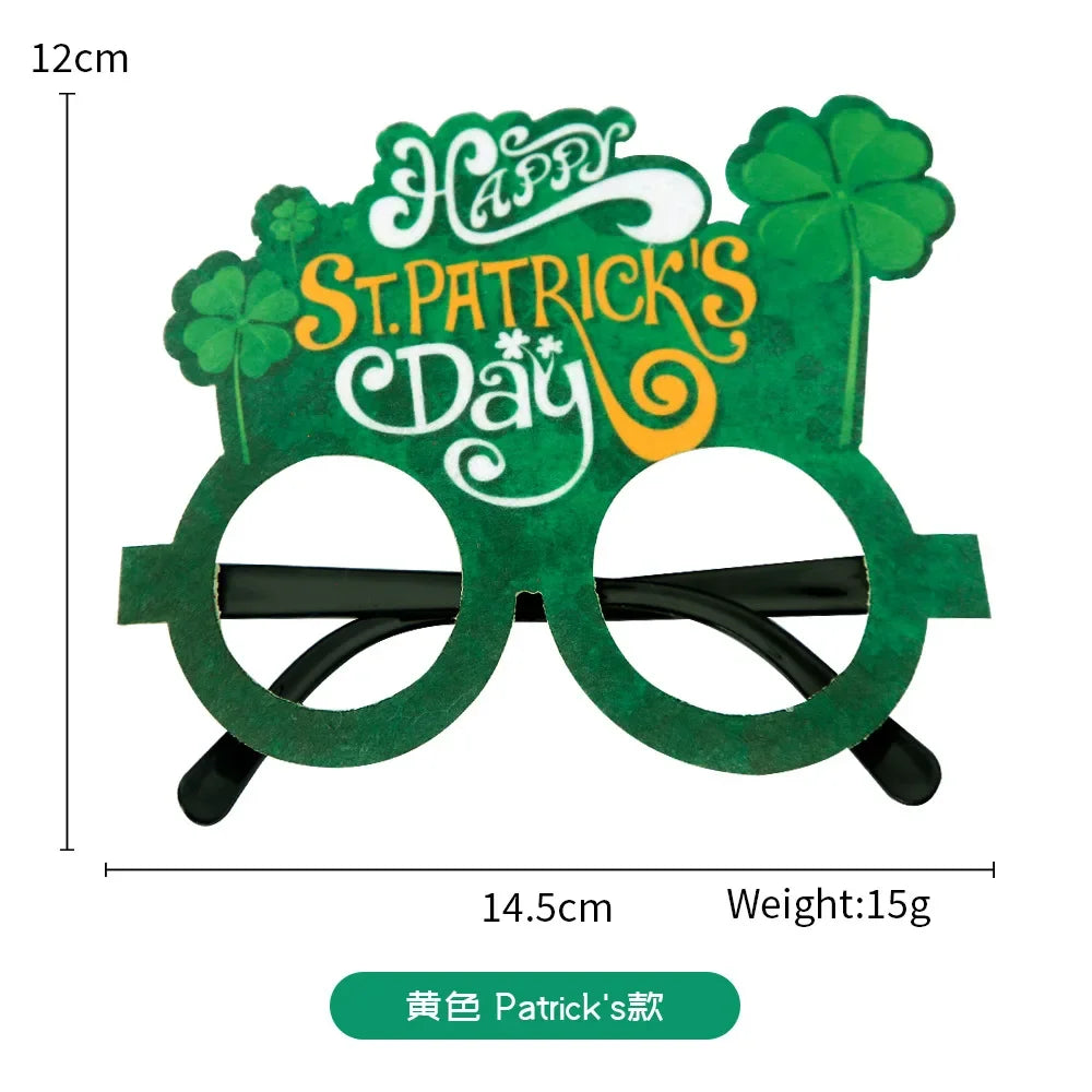 St. Patrick's Day Irish Clover Glasses Festival Supplies Photography Props Party Dress Up Funny Glasses