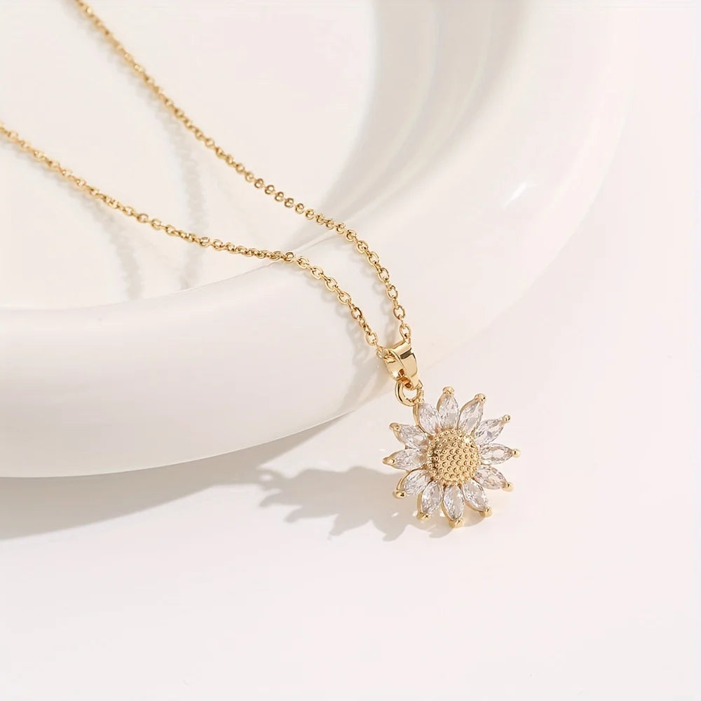 🌻 Elegant Sunflower Necklace Gift Set – A Symbol of Love & Loyalty 🌻