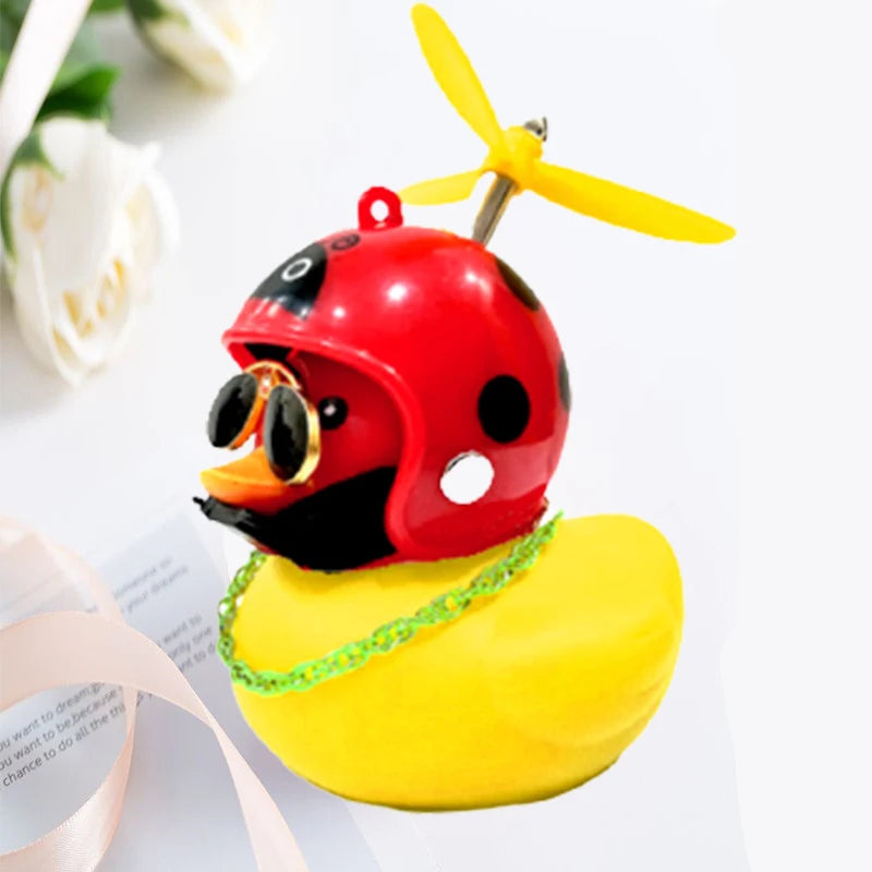 Car Duck with Helmet | Fun Wind-Breaking Cycling & Riding Accessory